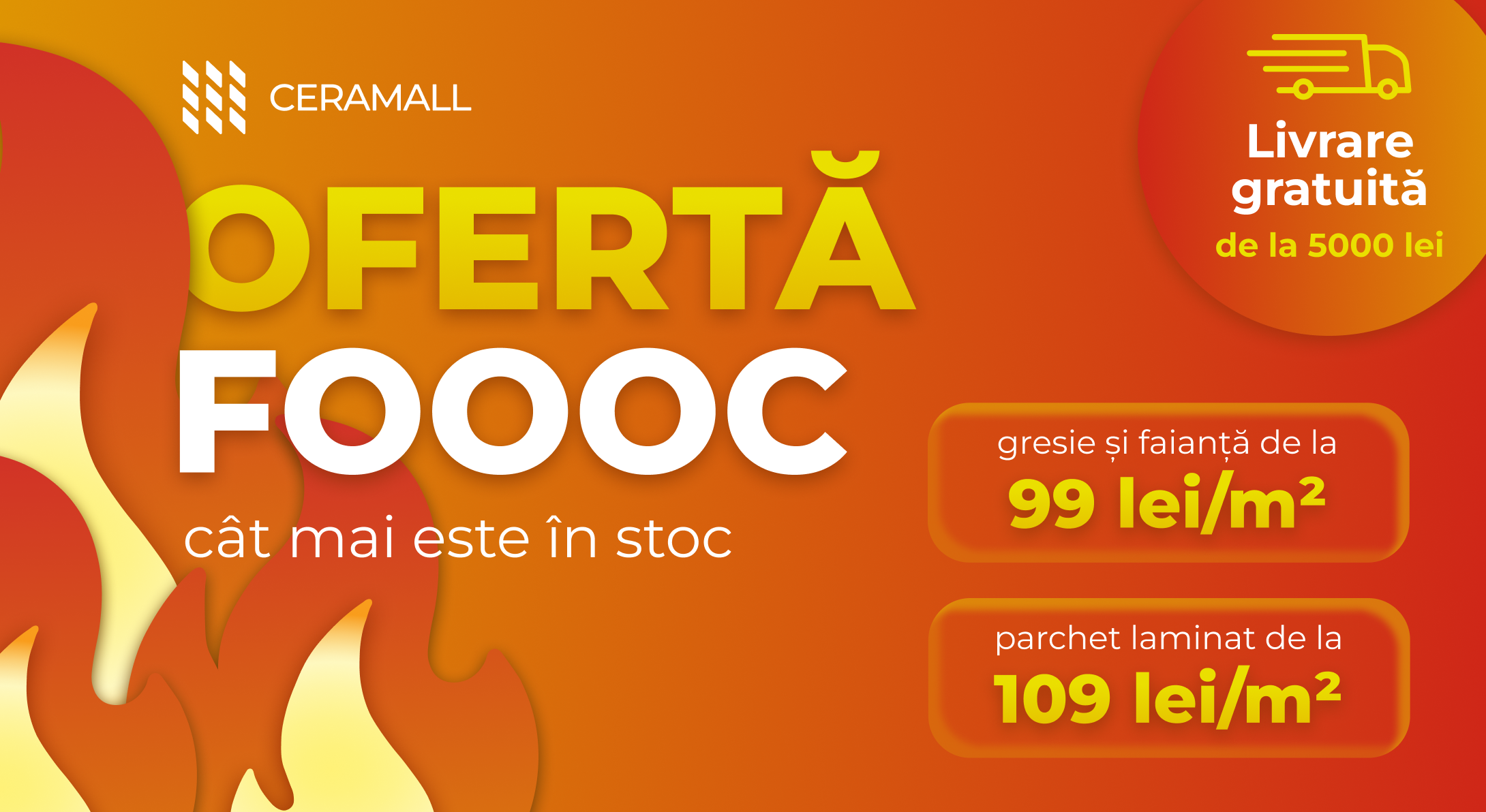 Descopera oferta foc cat mai e in stoc la gresie si faianta de la Ceramall
